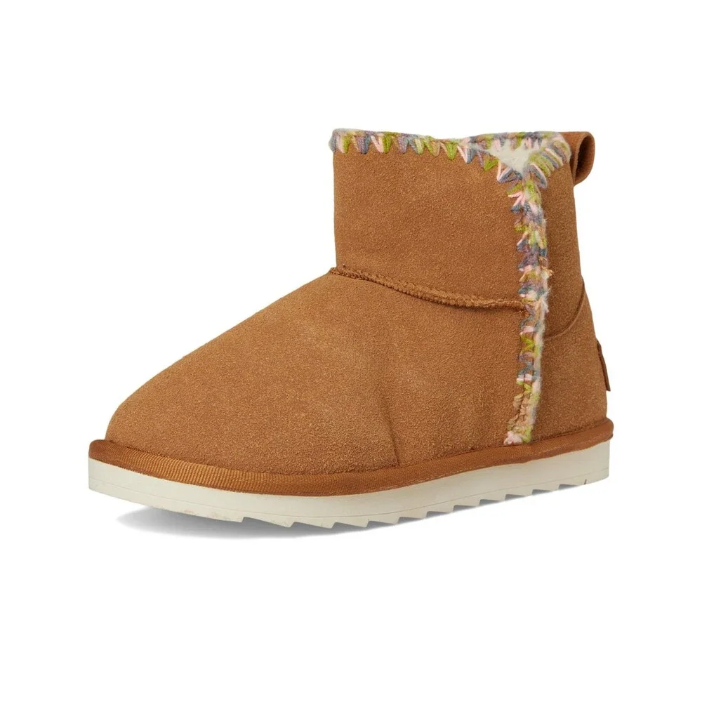 Mia Rubye LGK1050 Girls US 5 M Chestnut Suede Faux Fur Lined Snow Boots HTAT1863